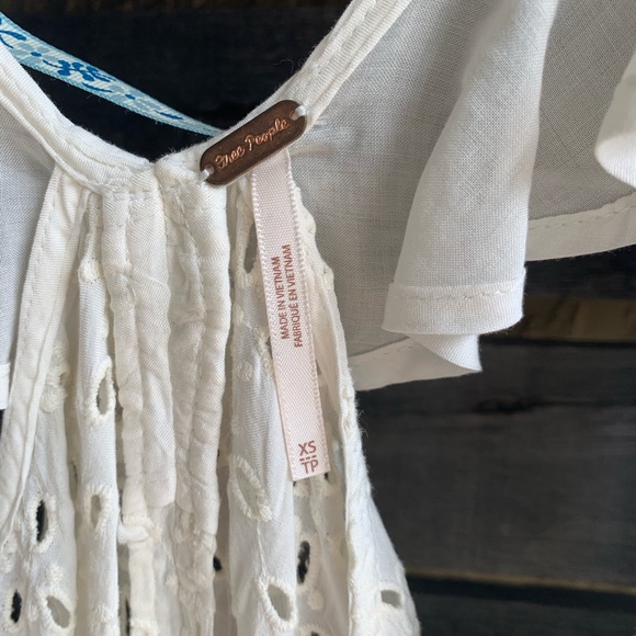 Free People Soulshine Eyelet Tank XS Ivory - Picture 2 of 7